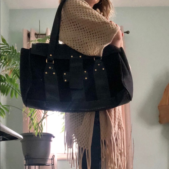 Elizabeth Arden Handbags - Black suede and leather snack skin bag